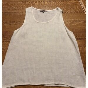 FLAX‎ sleeveless tunic basket textured weave linen Ivory S